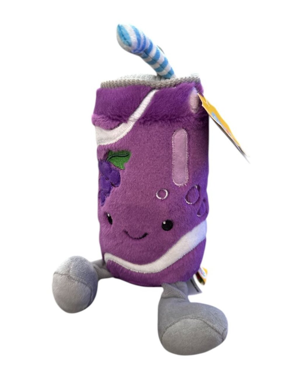 Gigglescape Plush Grape Juice Box Toy With Legs & Straw
